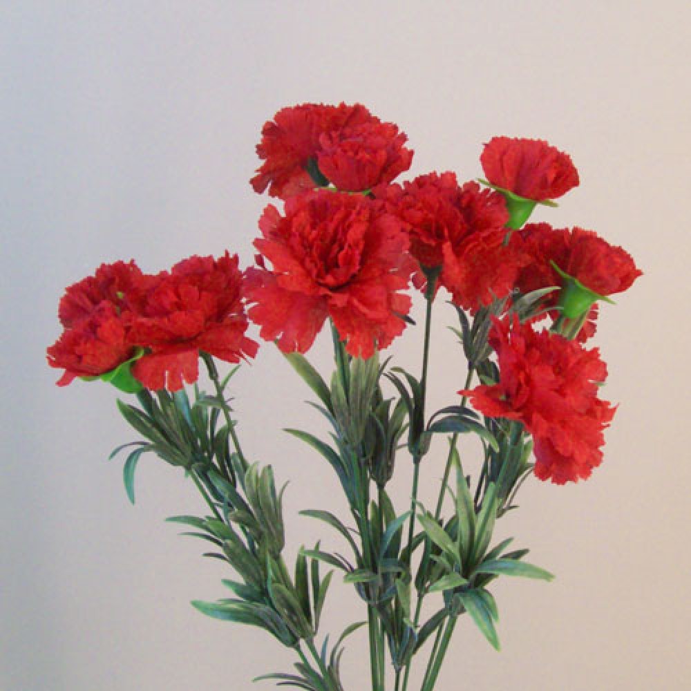 Fleur Artificial Carnations Bunch Red 45cm Artificial Flowers